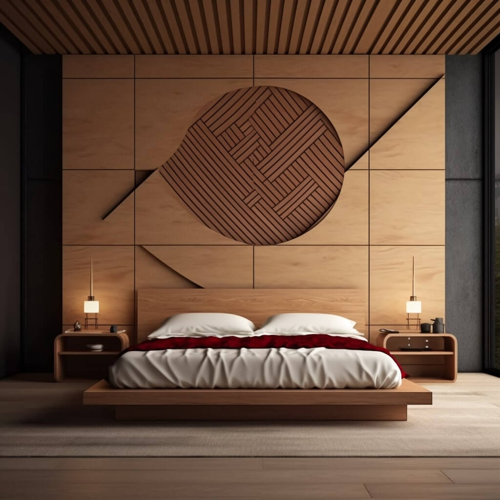 japandi nightstand in bedroom
