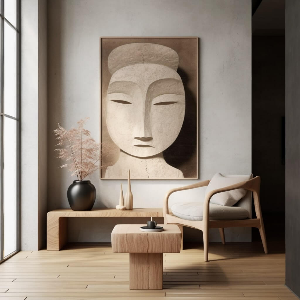 japandi living room art