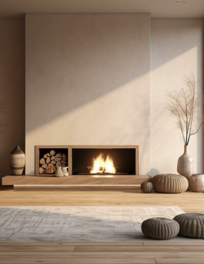 Japandi fireplace