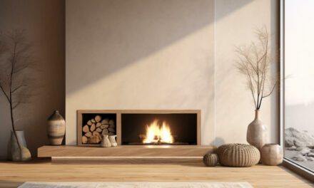 Japandi fireplace