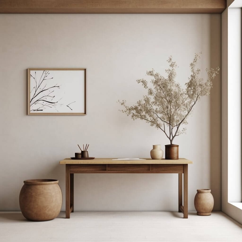 Japandi style desk