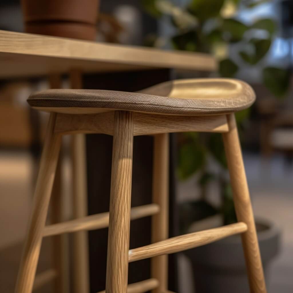 Neutral colored Japandi stool