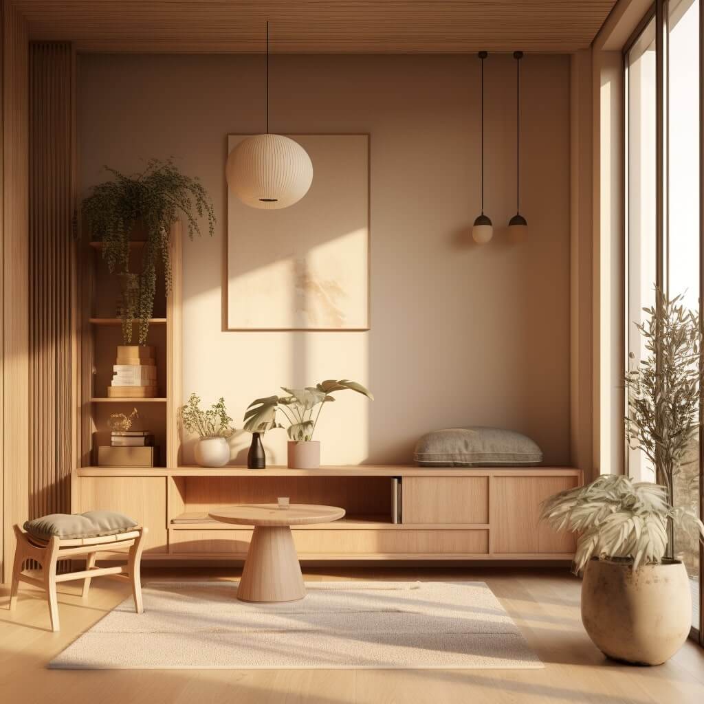 japandi apartment living room