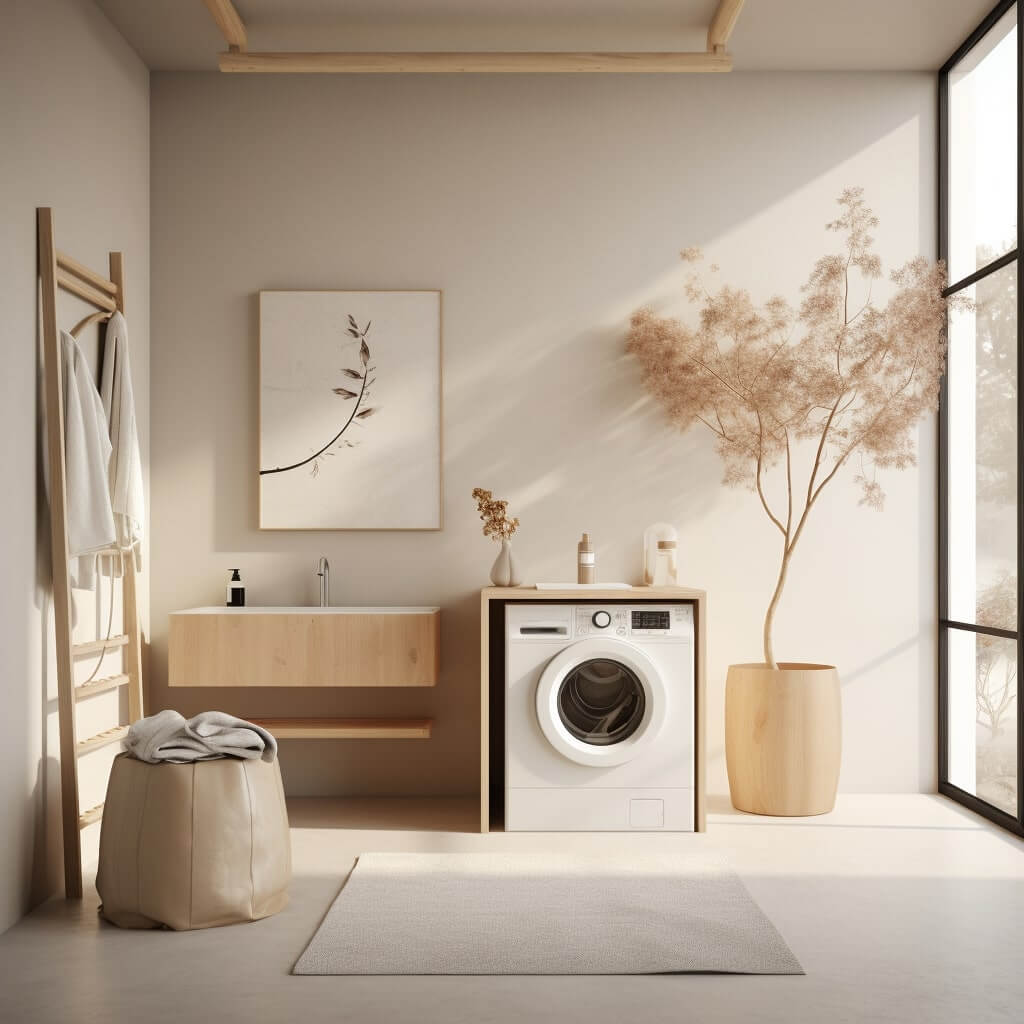 japandi laundry room designs