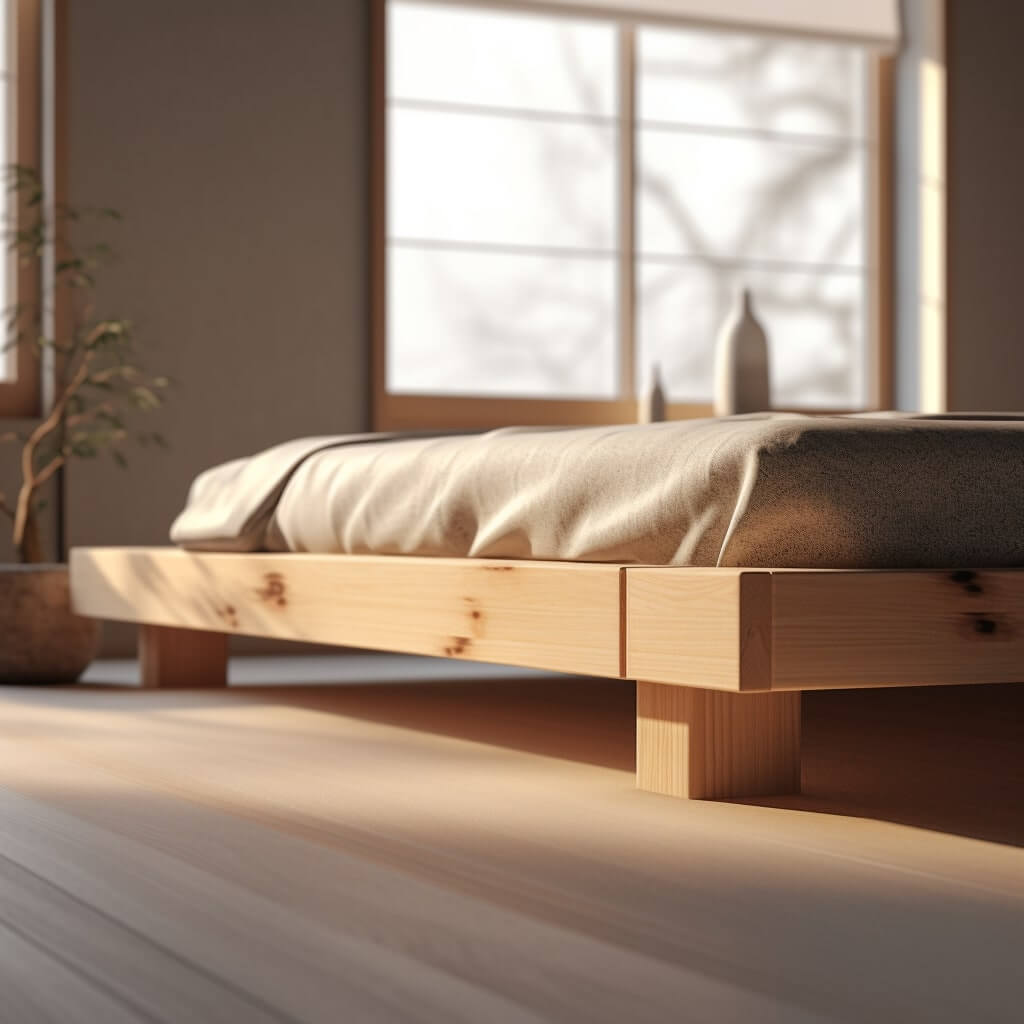 japandi low bed frame
