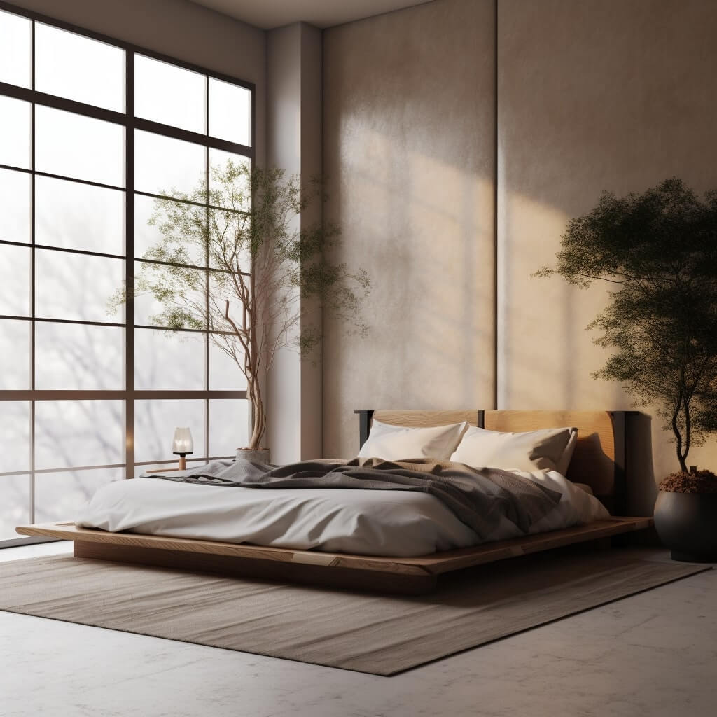 japandi style bed frame