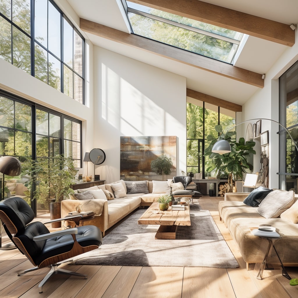 living room interior design using shape