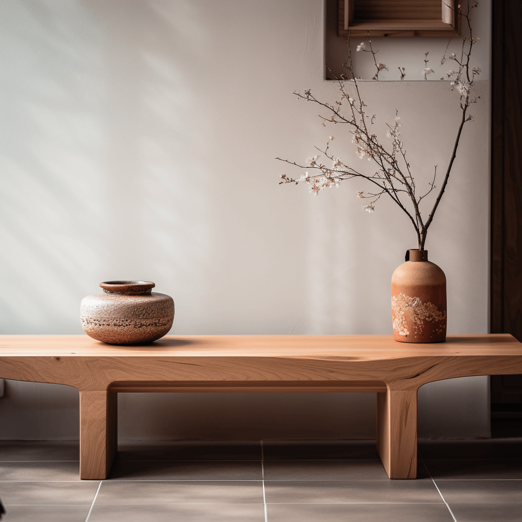 japandi bench in living room